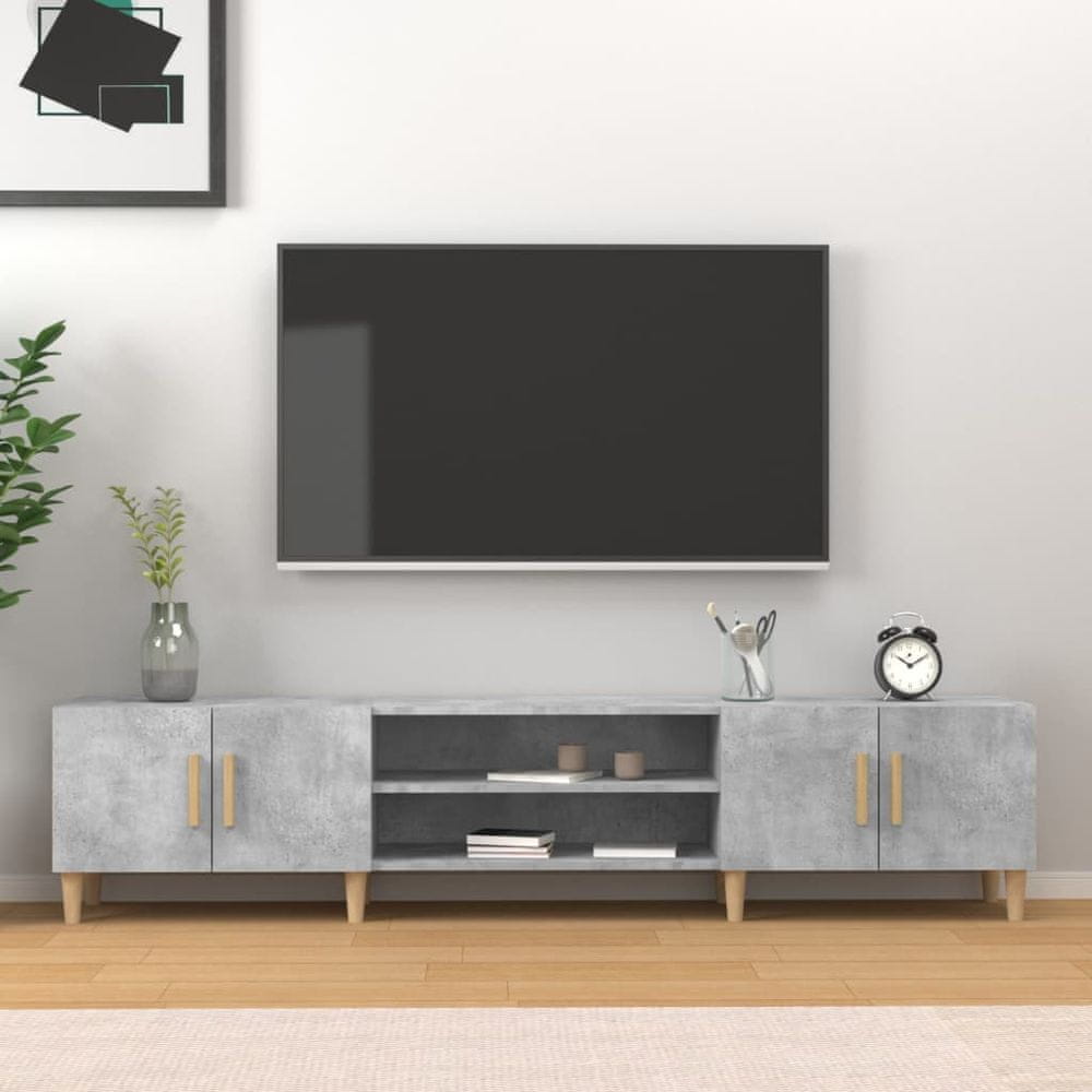 Vidaxl TV skrinka betónová sivá 180x31,5x40 cm kompozitné drevo